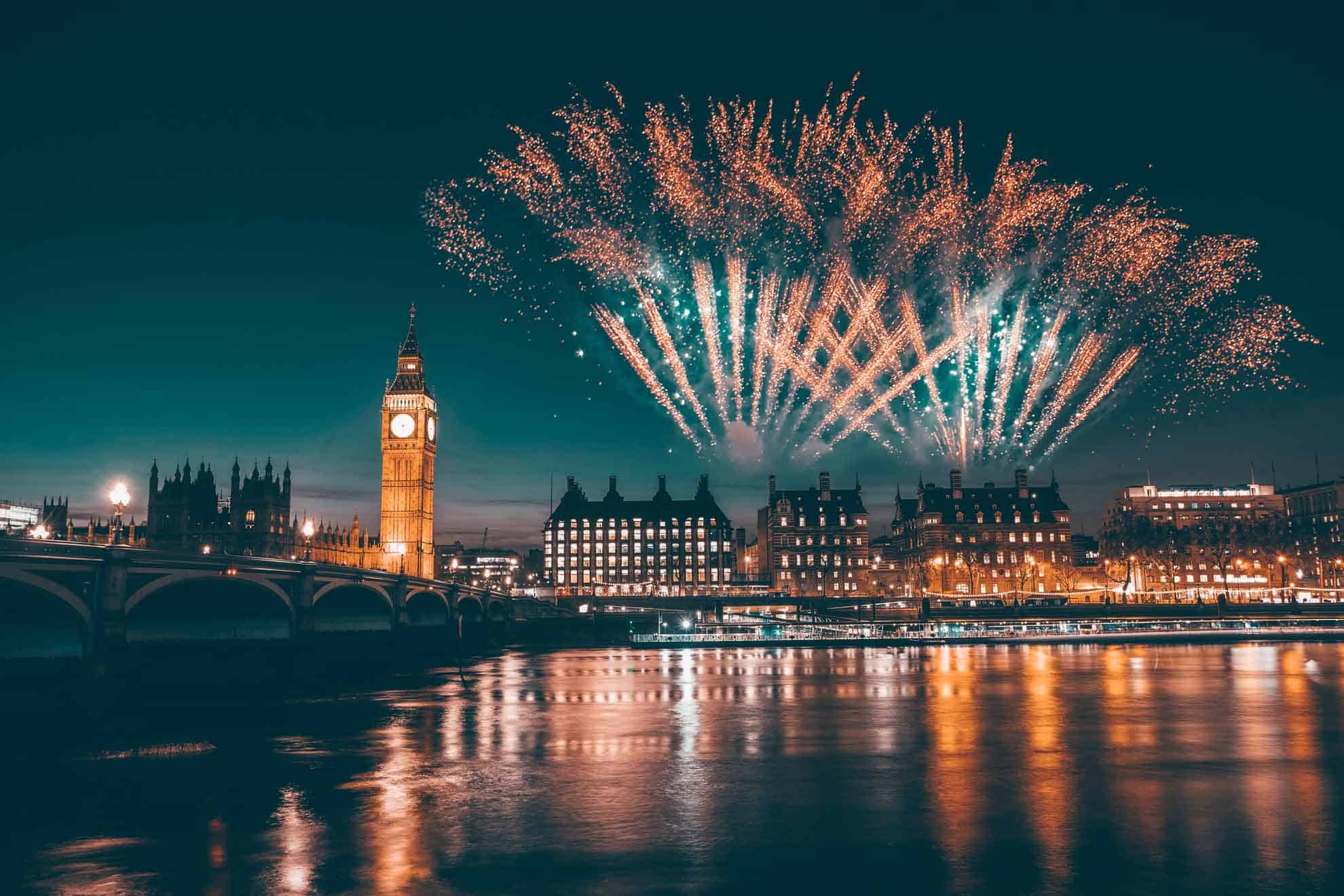 celebrating new year in london