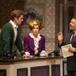 Fawlty Towers Adam Jackson Smith Basil Anna Jane Casey Sybil Steven Meo Mr Hutchinson. Photo Credit Hugo Glendinning